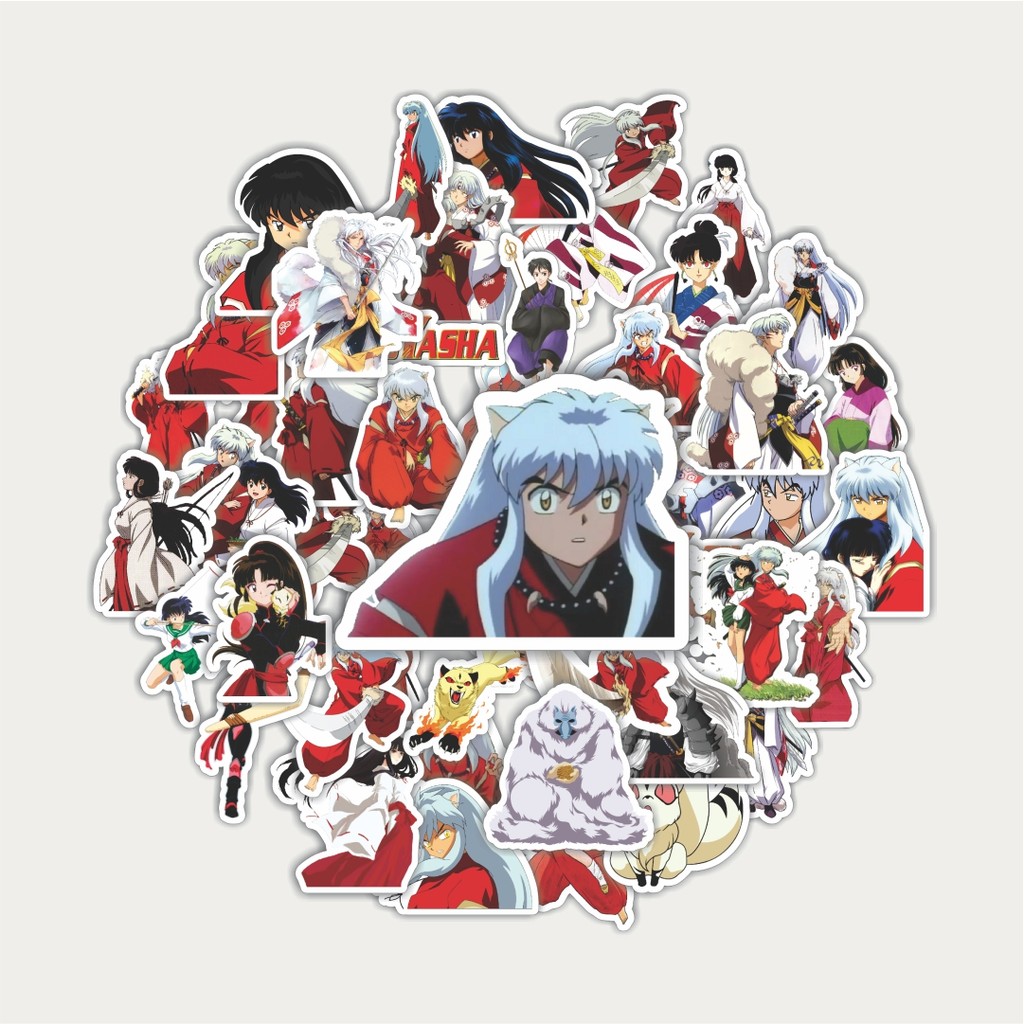 Sticker Pack Stiker Anime Series Inuyasha Character Mix 001 | Sticker TUMBLR | Stiker LAPTOP KOPER H