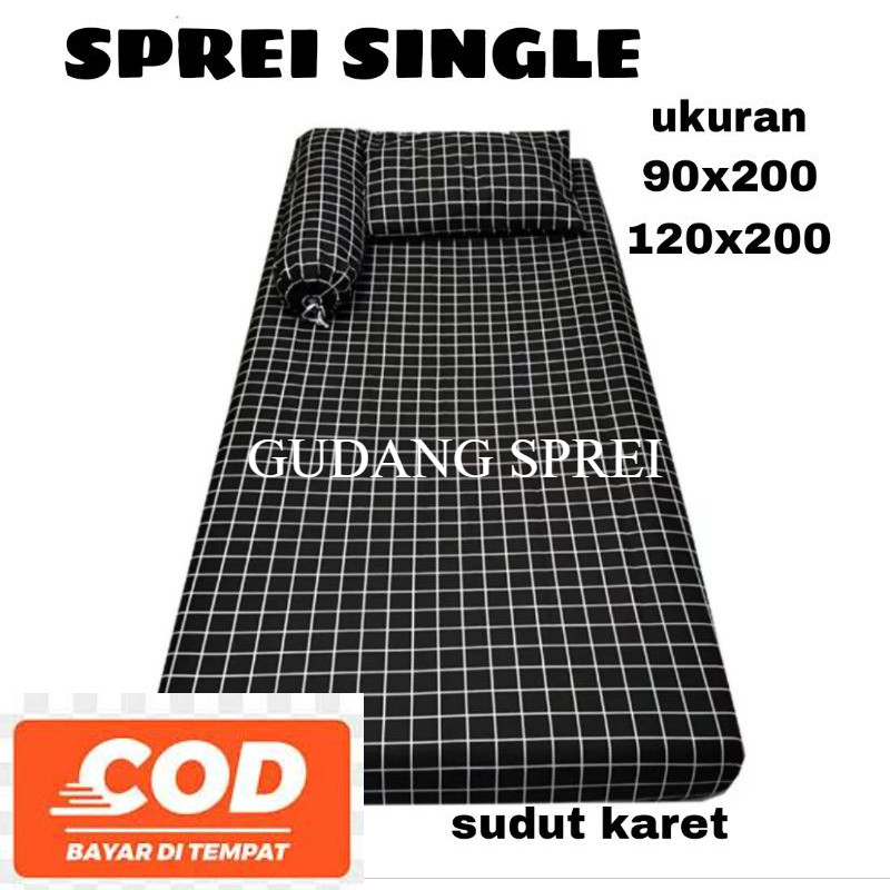 SPREI SINGLE MOTIF AESTHETIC | SPREI KOTAK HITAM UKURAN 120X200 | SPREI UKURAN 90X 200 | SPREI KOTAK