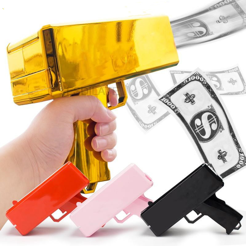 Banknote gun Party Games Pistol Party toys Games Cash Cannon Funny toys gun for banknotes Wedng Gold