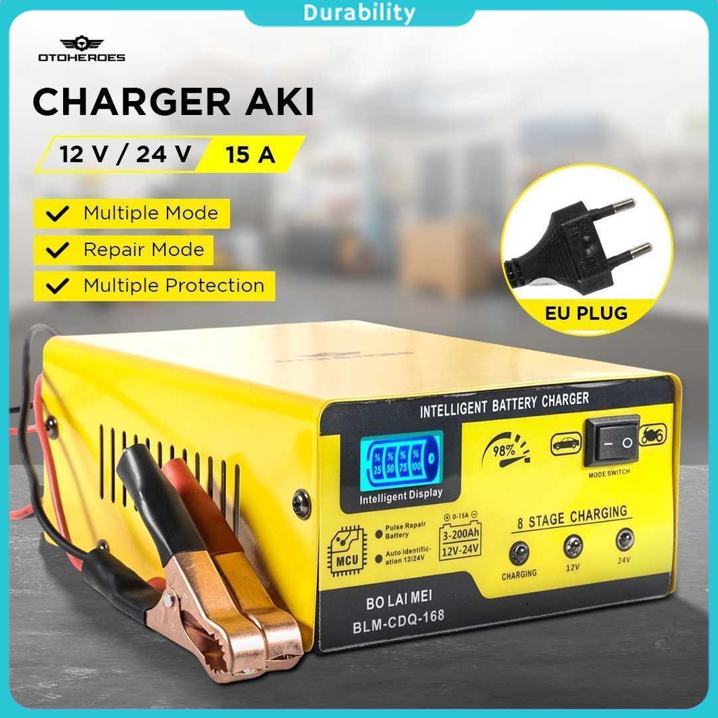 OTOHEROES BO LAI MEI Charger Aki Mobil Battery Charger 12V/24V 15A - BLM-CDQ-168