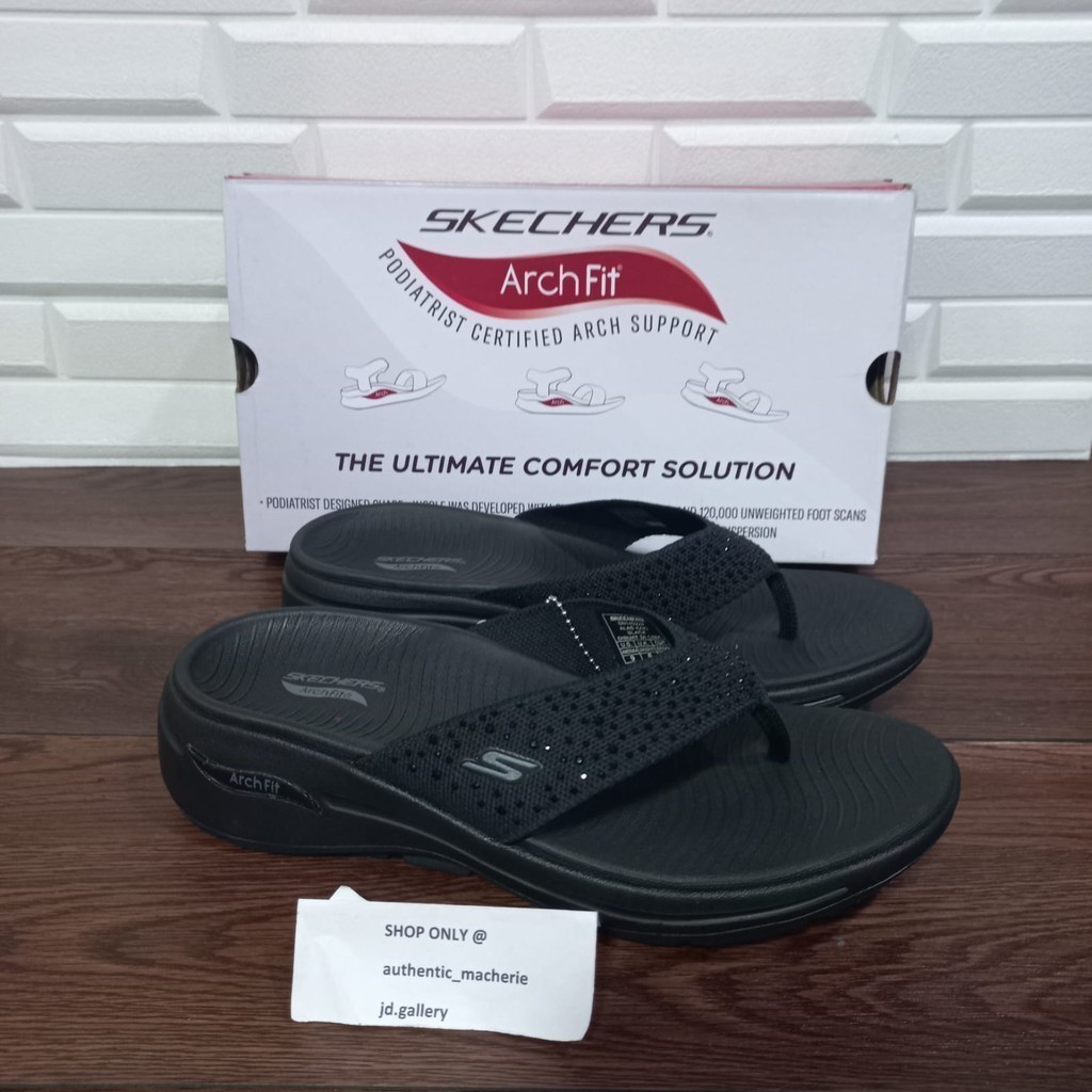 ORIGINAL SALE 70% SANDAL SKECHERS GO WALK ARCH FIT DAZZLE 140228 BBK WOMEN