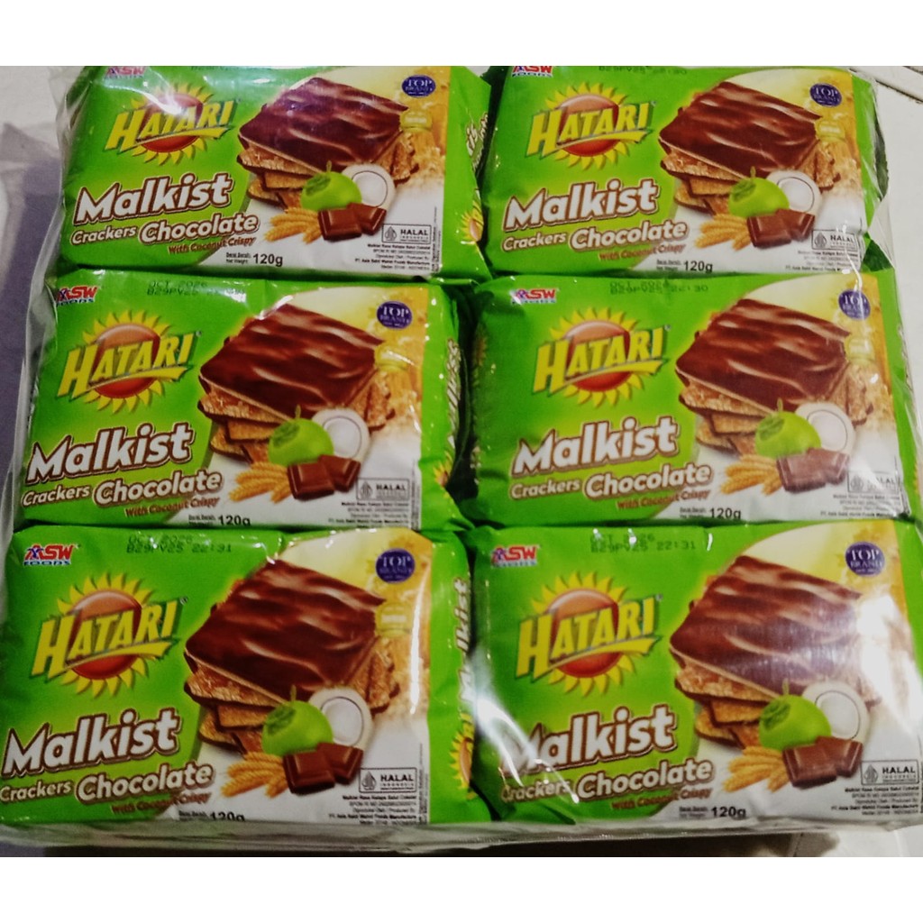 Hatari Malkist Crackers Chocolate with Coconut Crispy 120g - Biskuit Kelapa Coklat Renyah, Cemilan E