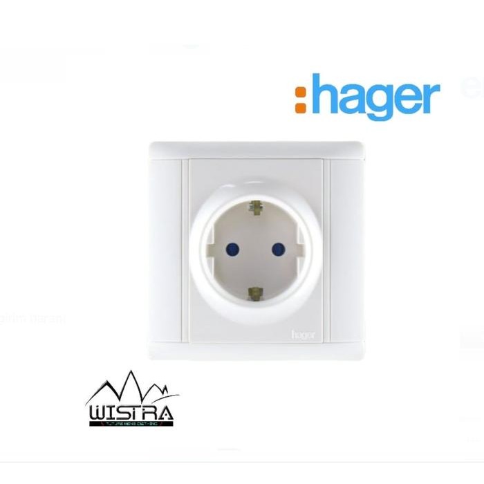 (BACA DESKRIPSI) Colokan Listrik Socket Hager German 16 A With Shutter WGS116S Hager