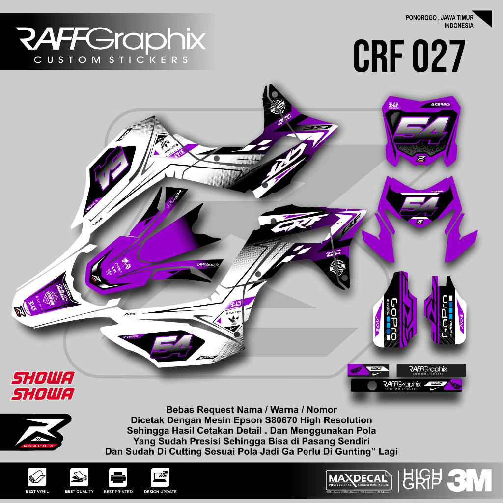 DECAL CRF 150 FULL BODY /DECAL CRF 150 MERAH /STICKER CRF 150