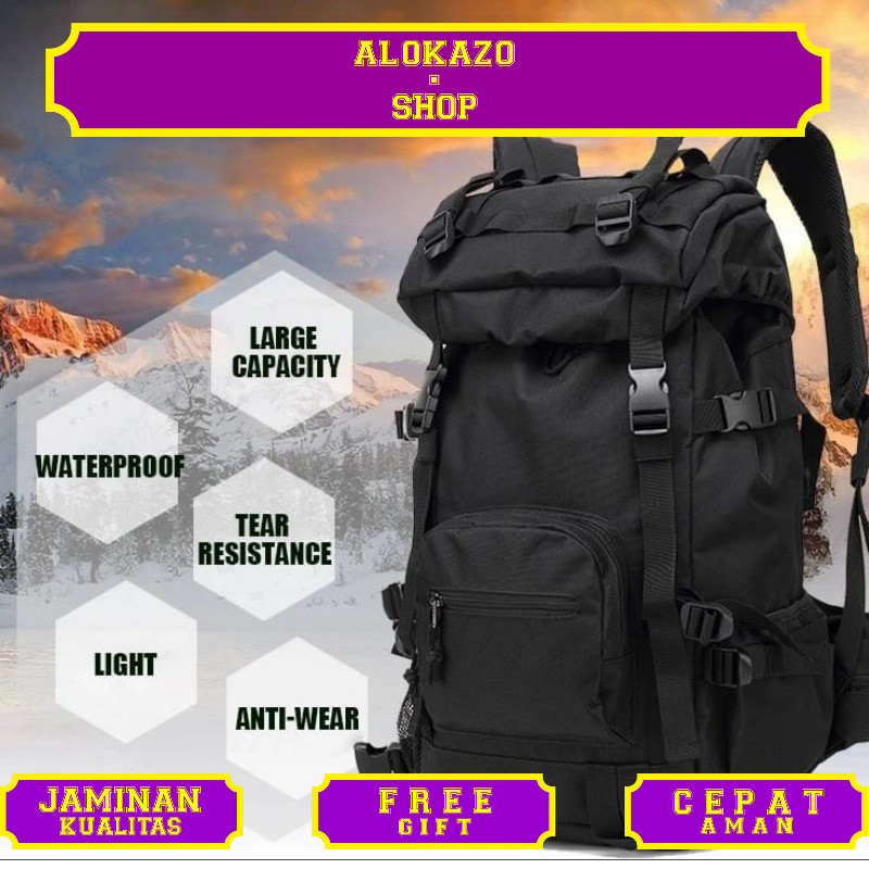 Tas Ransel Gunung Militer Army 50l Jumbo Big Size Camping Mudik Tas Punggung Bahu Model Import