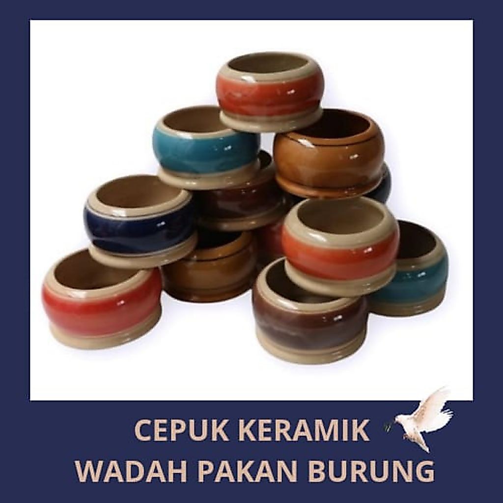 Wadah Pakan Burung Cepuk Keramik Bisa Untuk Asbak Atau Pot Bonsai Mini