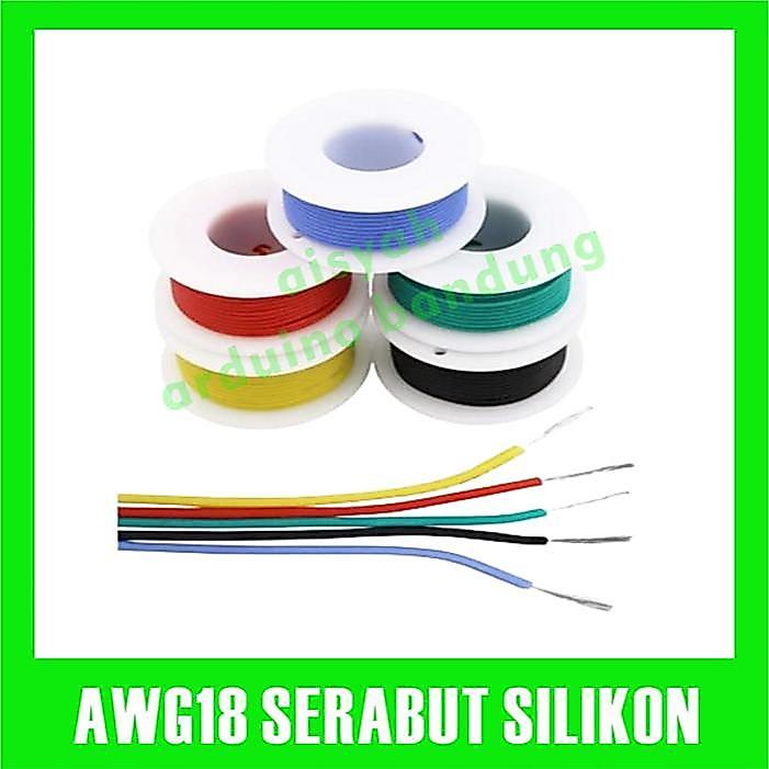 1roll kabel serabut AWG18 silikon 4meter 4m silicone 18AWG AWG 18