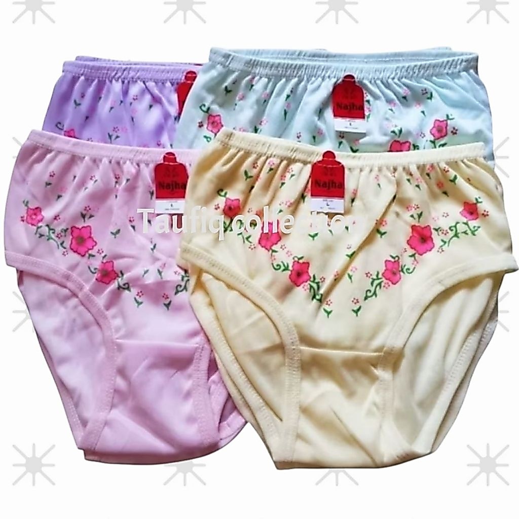 12 PCS CELANA DALAM WANITA MOTIF BUNGA SIZE JUMBO BUMIL CD CEWEK DEWASA HAID (M, L, XL, 3L, 4L, 5L)