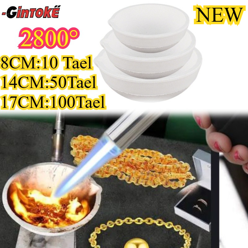 NEW 8/14/17CM 10/50/100Tael Mangkok Kowi Lebur/ Kowi Ingot Grafit Mangkok Lebur Emas/ Mangkuk Lebur 