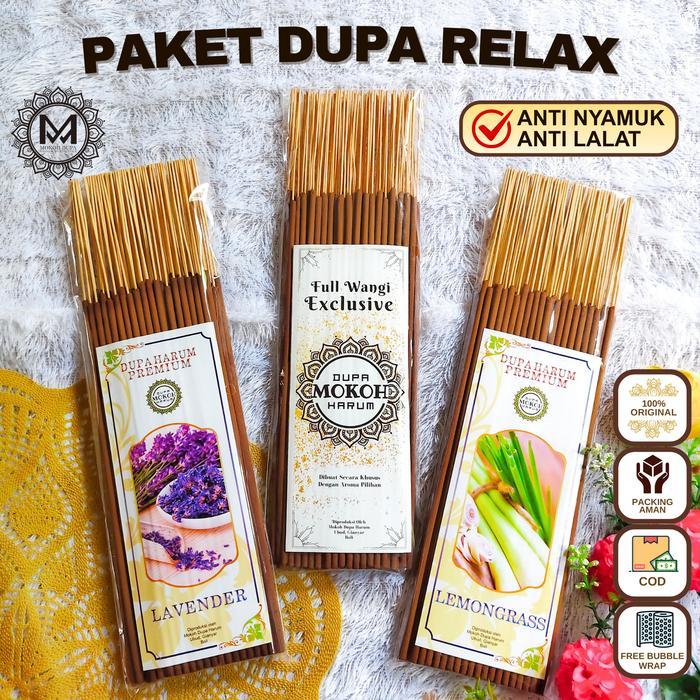 Paket Relax Pengusir Nyamuk & Lalat Alami (Lavender, Lemonggrass, Premium Mokoh Dupa) / Abu Dingin /