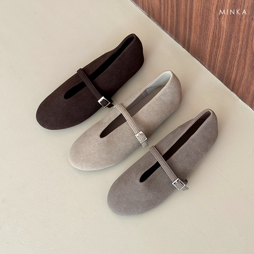 MINKA ZOE Suede Mary Jane Flats