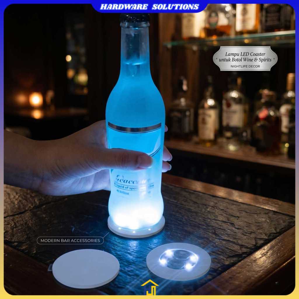 Lampu Alas Botol Wine Bottle Stickers LED Coaster Light - LG230
