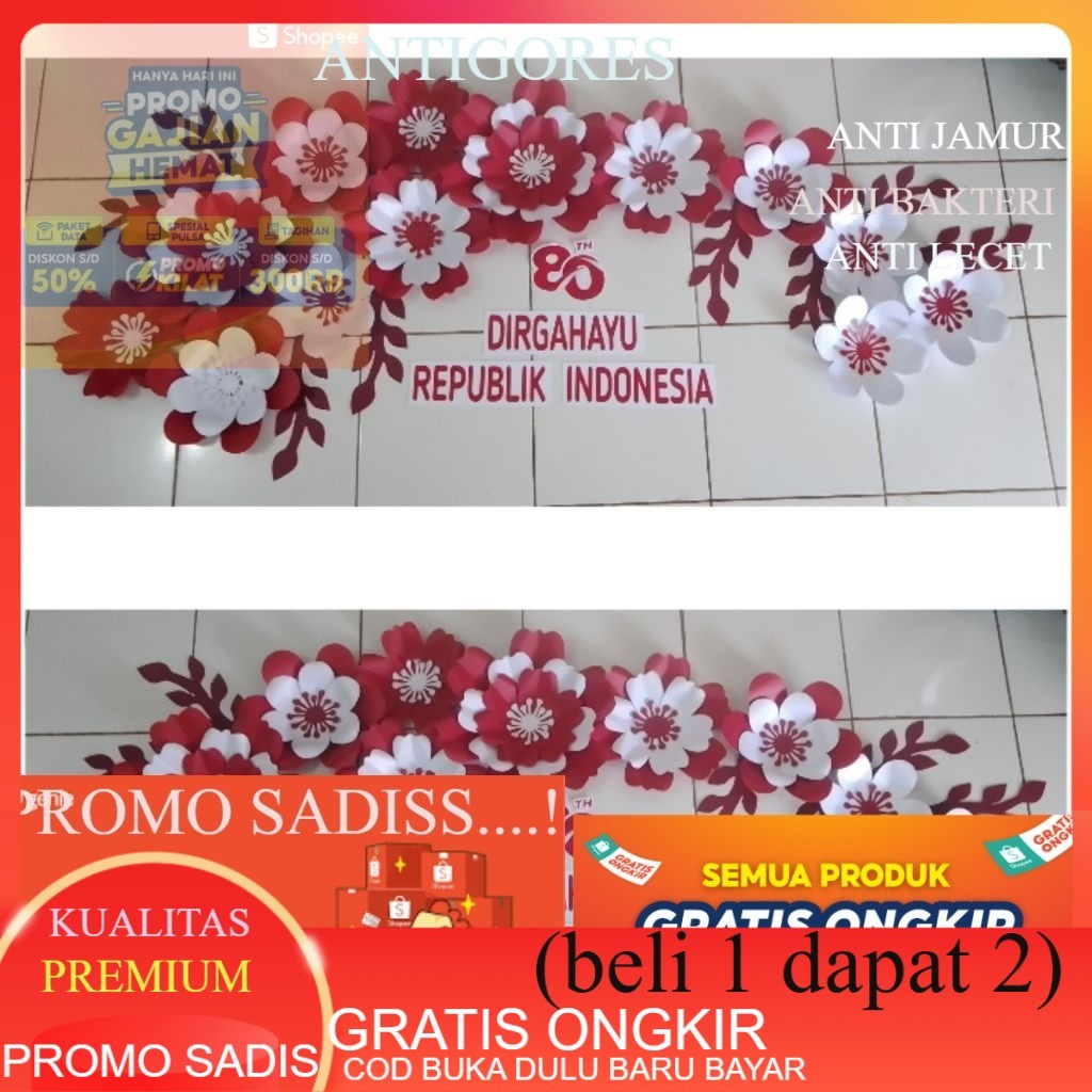 paper flower backdrop kertas jasmine