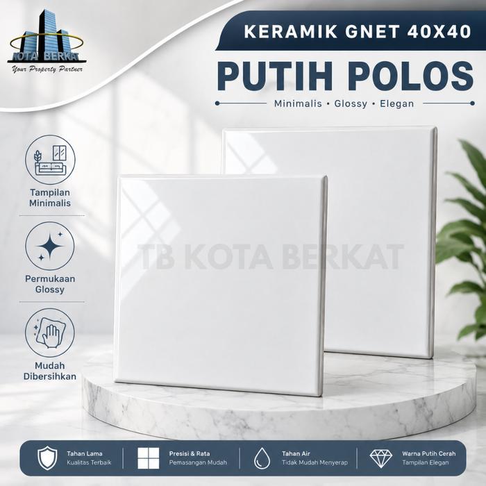 Red KERAMIK GLOSSY 40 x 40 / KERAMIK HITAM 40X40 / KERAMIK PUTIH 40X40 / KERAMIK PUTIH 30X30 - GNET 