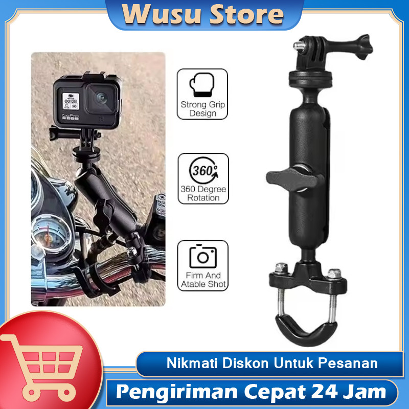 Mounting Action Cam Motor Bracket Gopro Insta 360 Action Camera Dudukan GoPro Spion Motor