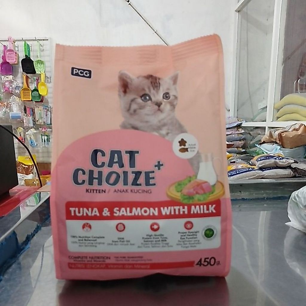 CAT CHOIZE PLUS KITTEN TUNA SALMON MILK 450 GR