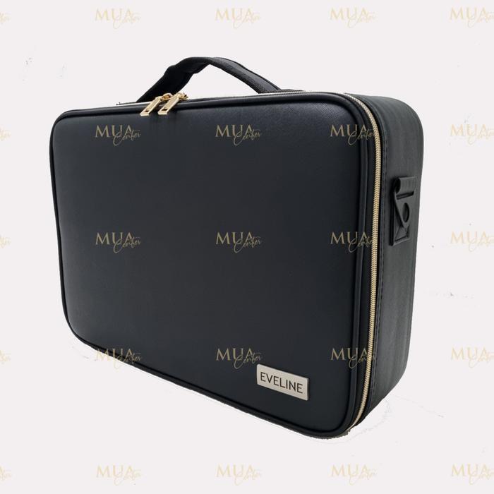 lv Tas Makeup Lampu LED Makeupartist Bag MUA Beauty Case EVELINE - Black, XL