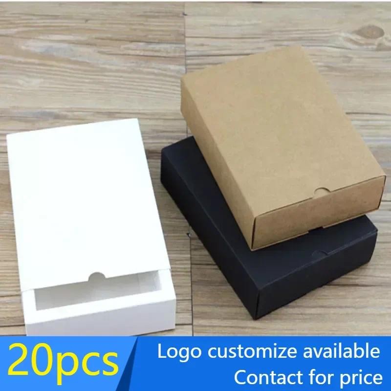 

20 pcs Cardboard box kraft Paper Drawer box Wedding White Gift Packing Paper Box For Jewelry/Tea/handsoap/Candy