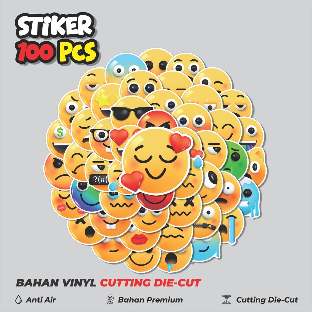 

Terbaru! 50 pcs Stiker 3D Emoji Cute Dekorasi Lucu Kreatif untuk Notebook, Skateboard, HP