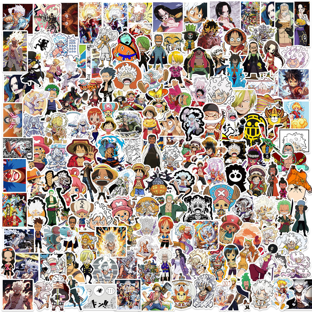 

200PCS Japanese Anime One Piece Doll Luffy Toy Stickers Laptop Motorcycle Skateboarding Computer Mobile Phone Stickers Toy Gifts