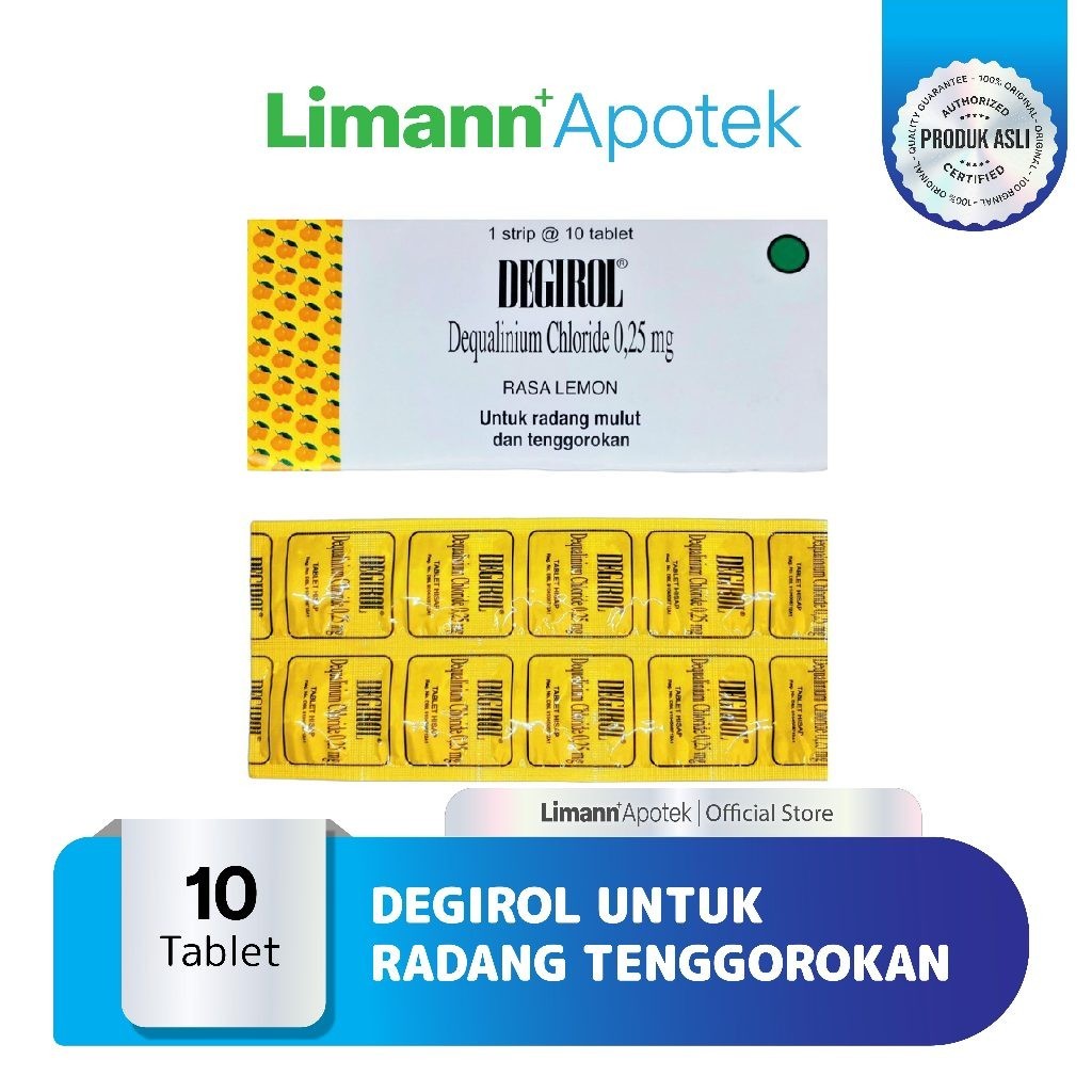 Degirol Tablet Hisap untuk Pereda Radang Tenggorokan Sariawan