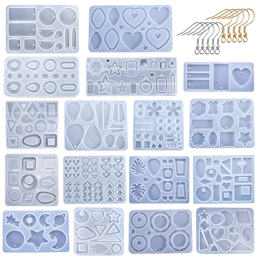 

Earring Pendant Silicone Mold Epoxy Resin Jewelry Making Molds Heart Leaves Moon DIY Charms Pendant Mould Creative Jewelry Craft