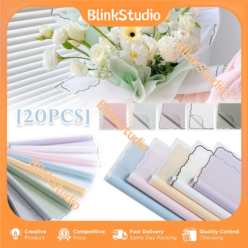 

Flower Wrapping Paper Varian List Cloud Awan Frame Transparan/ Kertas Buket Bunga Florist 20 Lembar