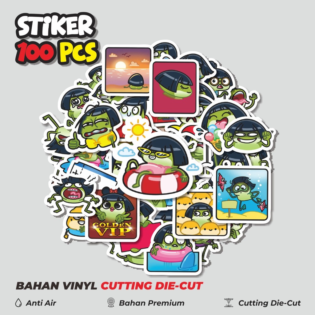 

Terbaru! 50 pcs Stiker Kartun Funny Julia The Toad Dekorasi Lucu Kreatif untuk Notebook, Skateboard, HP