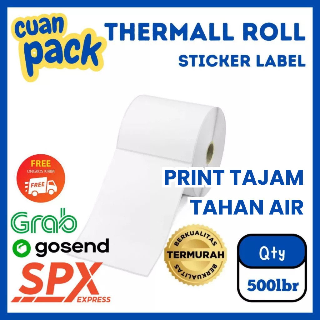 

Label Sticker Thermal/Termal Roll 100 x 150 isi 500 lembar