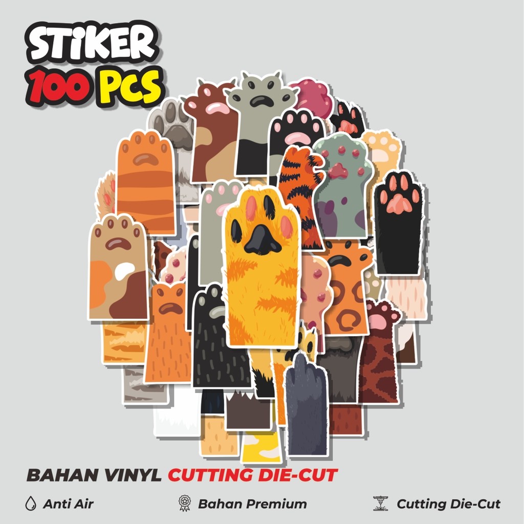 

Terbaru! 50 pcs Stiker Cute Animal Hand Paw [Cakar Tangan Hewan] Dekorasi Lucu Kreatif untuk Notebook, Skateboard, HP