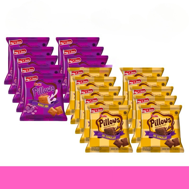 

(Renceng) Oishi Pillows Renceng (Isi 10Pcs/Renceng) (10x12g) (2 Varian Rasa) BON