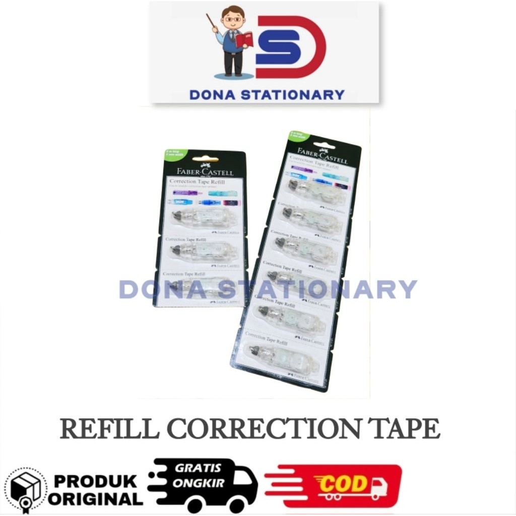 

New FABER CASTELL Refill Correction Tape QJR QAR QBR QDR / Isi Ulang Tip ex Kertas FABER CASTELLPremium