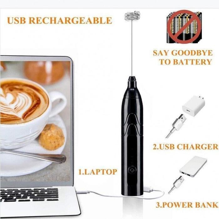 

Hand Mixer mini Alat Kocok Telur Elektrik Pengaduk Kopi Elektrik Cappuccino Maker Mini Electric Pengocok Telur Pengaduk Telor Baterai Stainless - Hitam