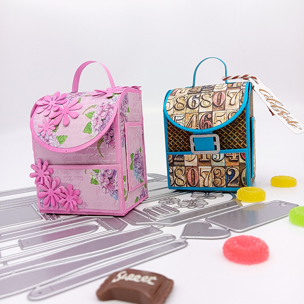 

Alinacutle Metal Cutting Dies Cut Backpack Schoolbag Etched Dies Scrapbooking Paper Craft Handmade Card Treat BoxDie Cut