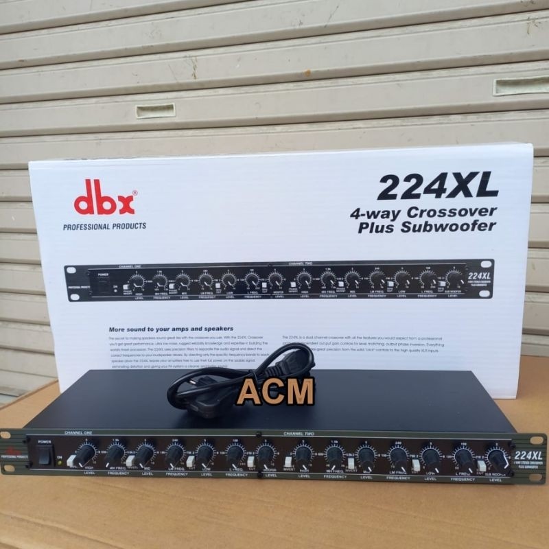 CROSSOVER DBX 224XL WARNA HITAM 2/3/4 WAY OUTPUT SUBWOOFER