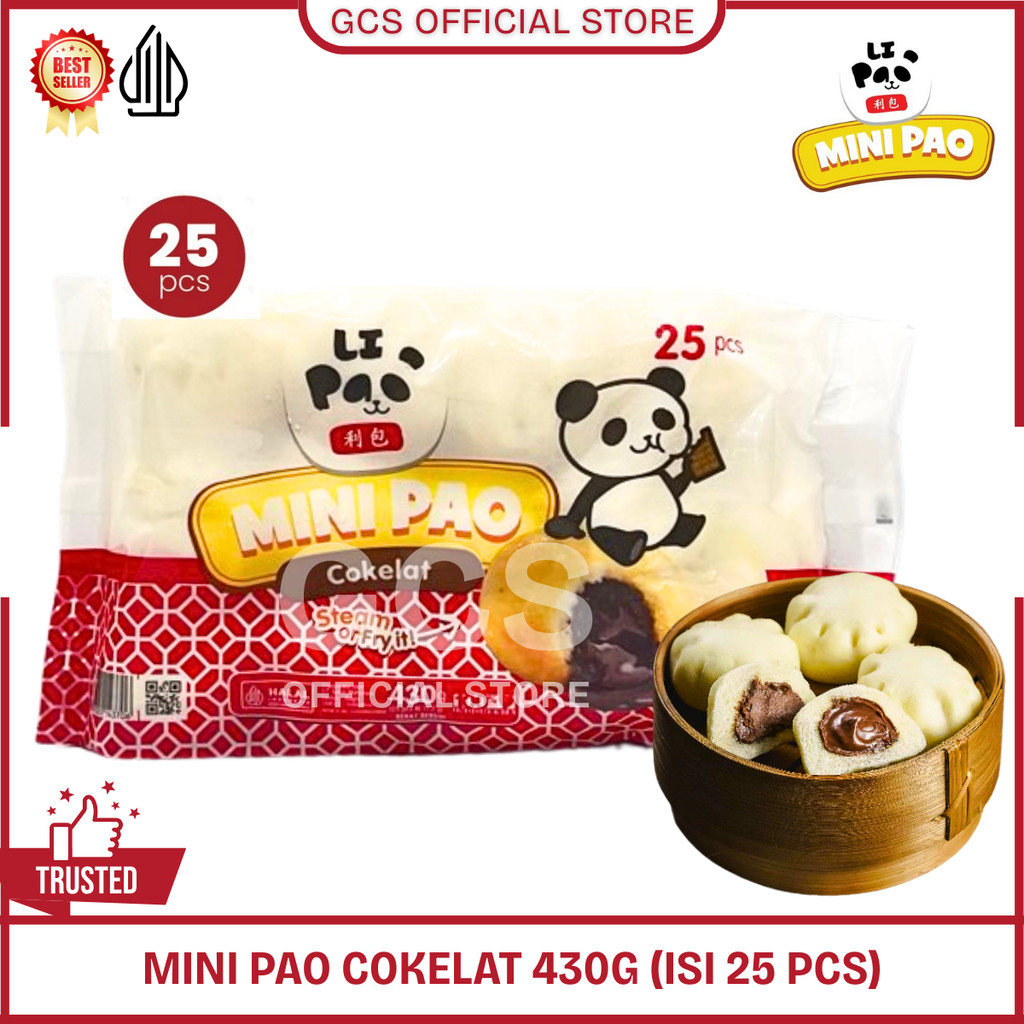

Li Pao Mini Pao Rasa Coklat Isi 25 pcs 430 gr | Bakpao Mini Coklat | Frozen Food