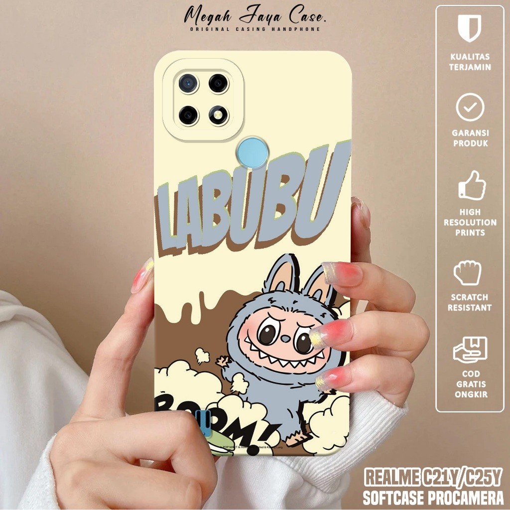 Case REALME C21Y / C25Y - Softcase Hp REALME C21Y / C25Y Motif labubu - Silikon Hp REALME C21Y - Kon