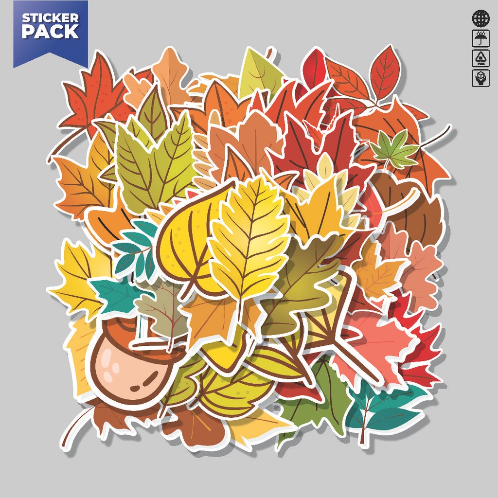 

[100PCS]Stiker Pack Stiker Daun Musim Gugur Aesthetic Vinyl Anti Air Dekorasi Sticker Laptop Buku Journal Koper Helm Casing HP Gitar Helm Skateboard