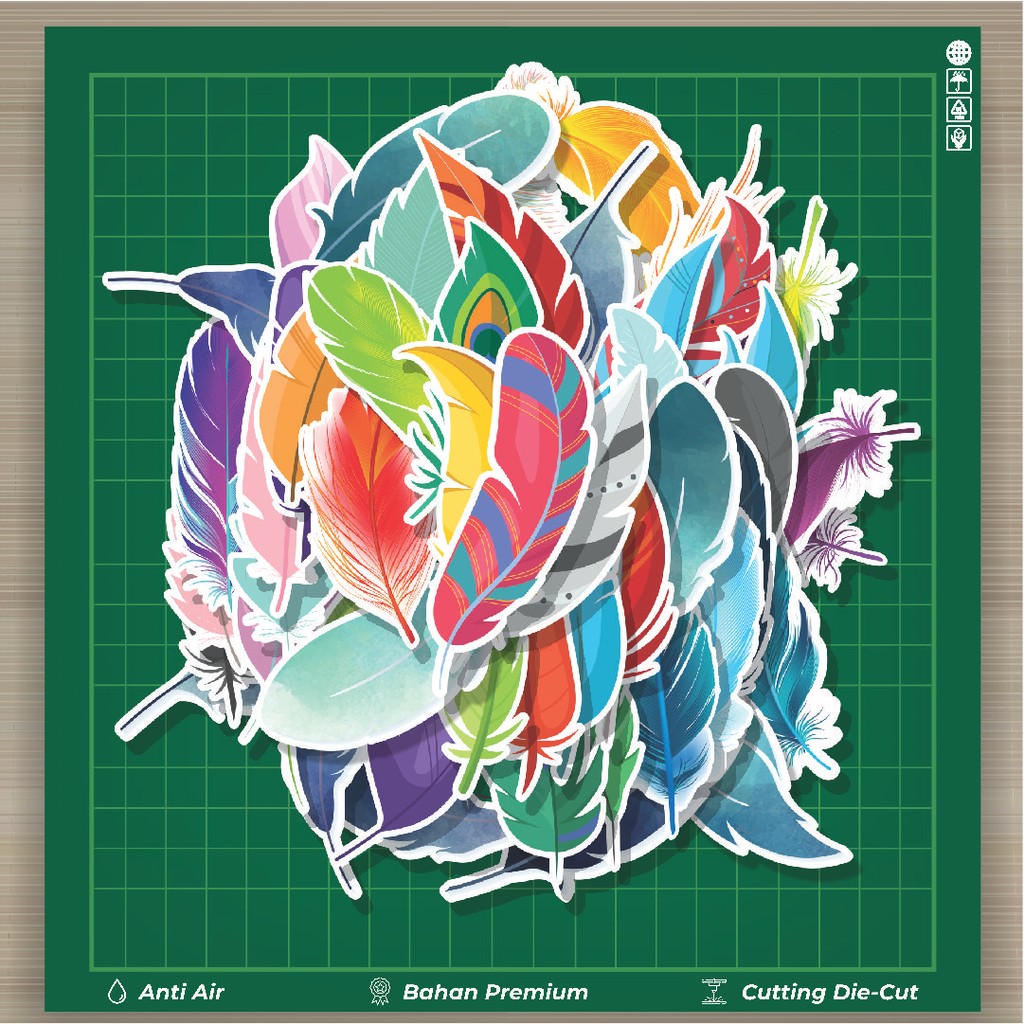 

HOT 50 PCS STIKER Stiker Feather [Bulu] Stiker Fashion Cars Decal Dingin Kartu Album Custom Vinyl Anti Air- Sticker Aesthetic Buku Journal Koper Casing HP Tablet Laptop Helm Motor Botol Minum