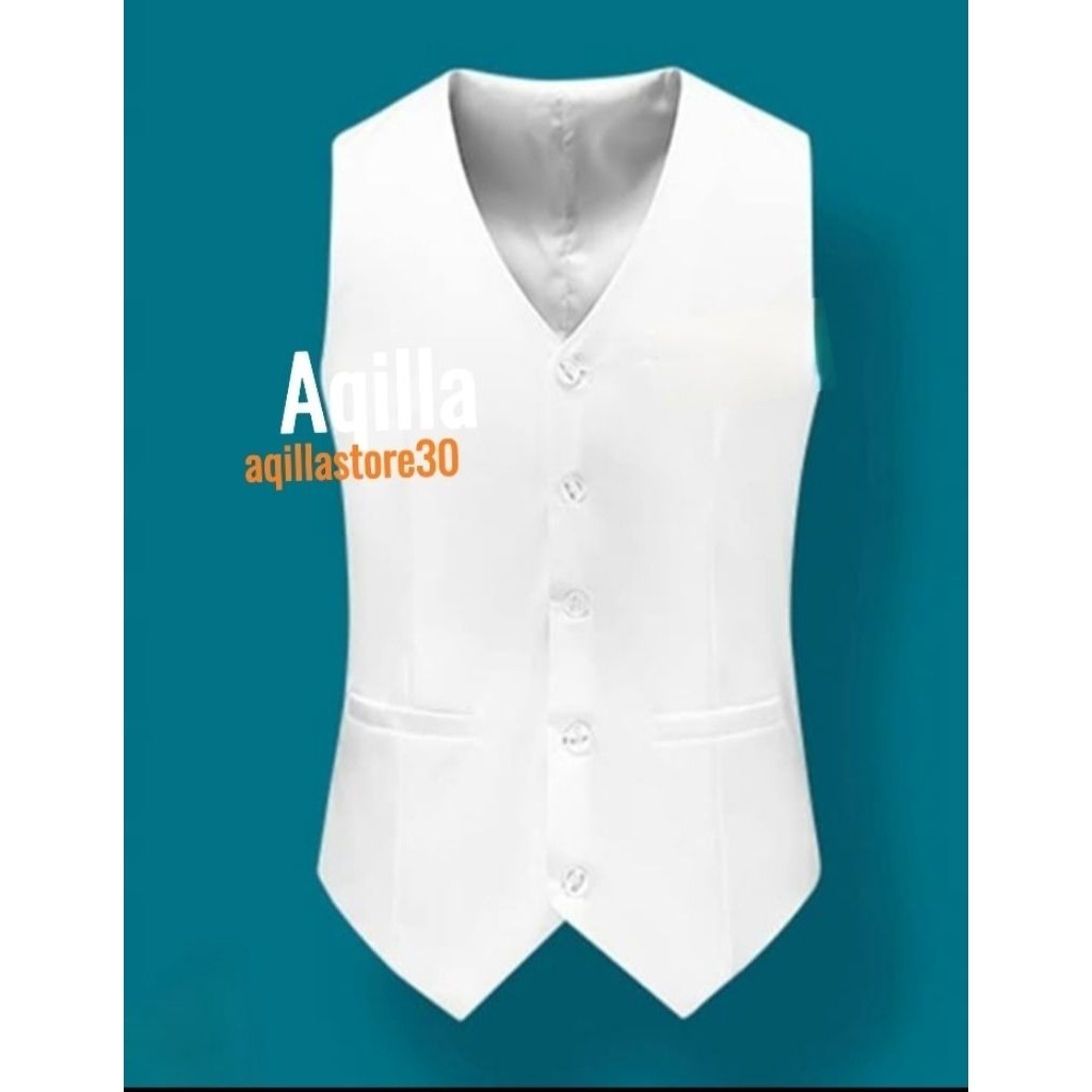 rompi jas blazer putih bahan premium Drill ....... ...........