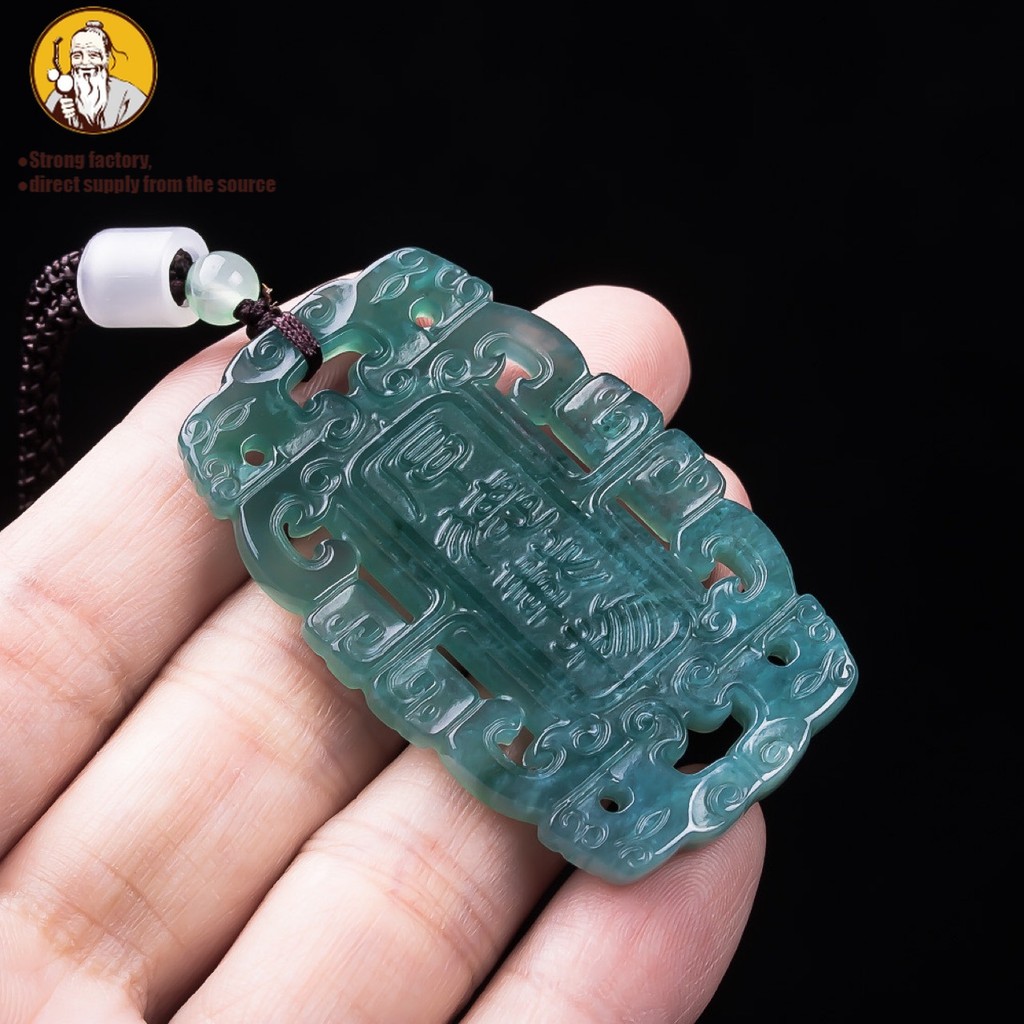 Natural Sebuah jadeite, antik tidak peduli liontin es merek