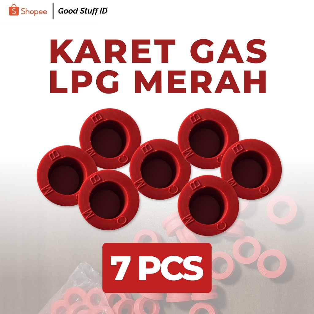 7 PCS - Karet gas Pengaman Seal Tabung Gas Elpiji anti bocor tebal karet gas merah