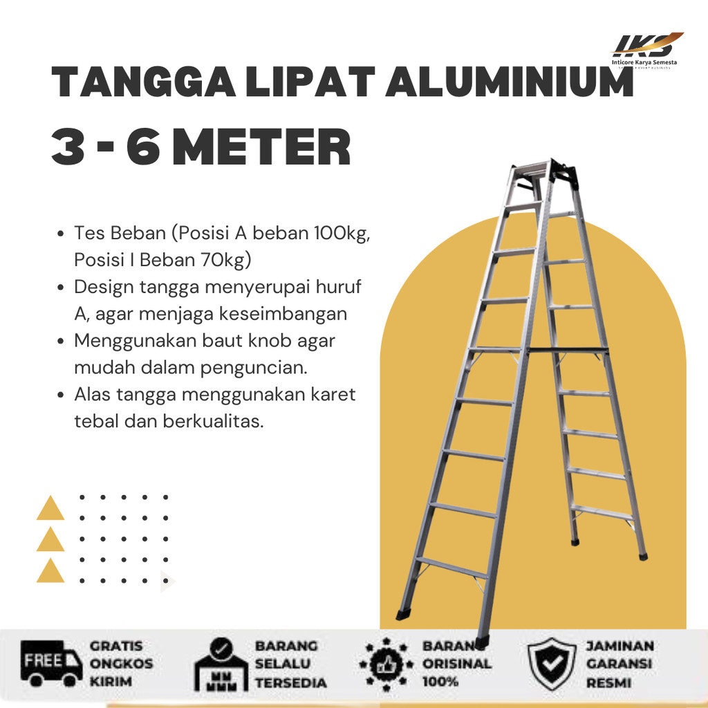 Tangga Lipat Aluminium 3 - 6 Meter