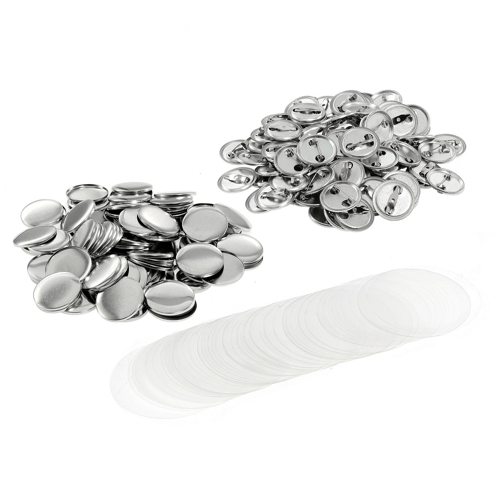 

100PCS Metal Back Badge Button Pins Button Maker Blank Raw Material Pin Buttons Badges Supplies Parts Punch Press Machine