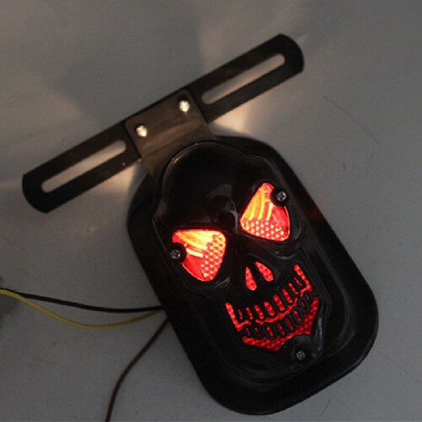 DOT SAE Lampu Stop 3In1 Lampu Stop Bentuk Tengkorak Lampu Belakang Motor Rem Stop Lamp