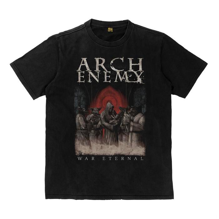 (COD) Kaos Arch Enemy Band Melodic Death Metal War Eternal Kaos Tebal T Shirt Katun - PREMIUM HITAM,