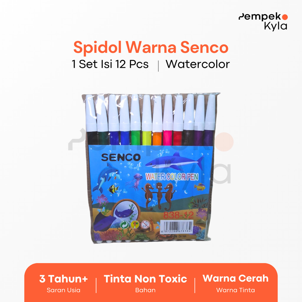 

Spidol Warna 1 set isi 12 pcs/Watercolor Senco
