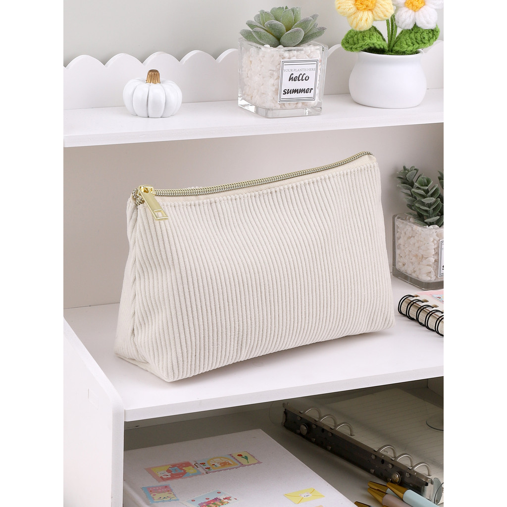 

Corduroy Pencil Case Large-Capacity Kawaii Pencil Cases Student Stationery Storage School Supplies Portable Minimali Pencil Case