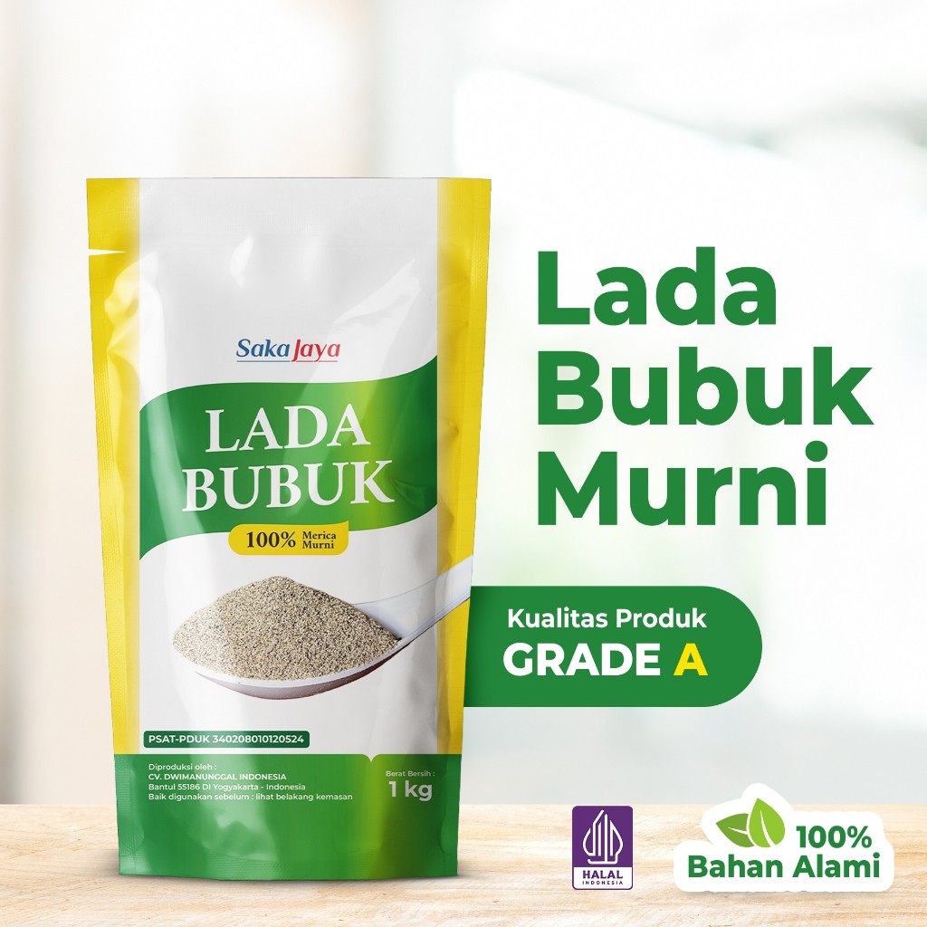 

Lada Bubuk Murni 1 kg / Pure Pepper Powder 1000 gram / Rempah / Bumbu Masak / Spices / Merica /Saka Jaya