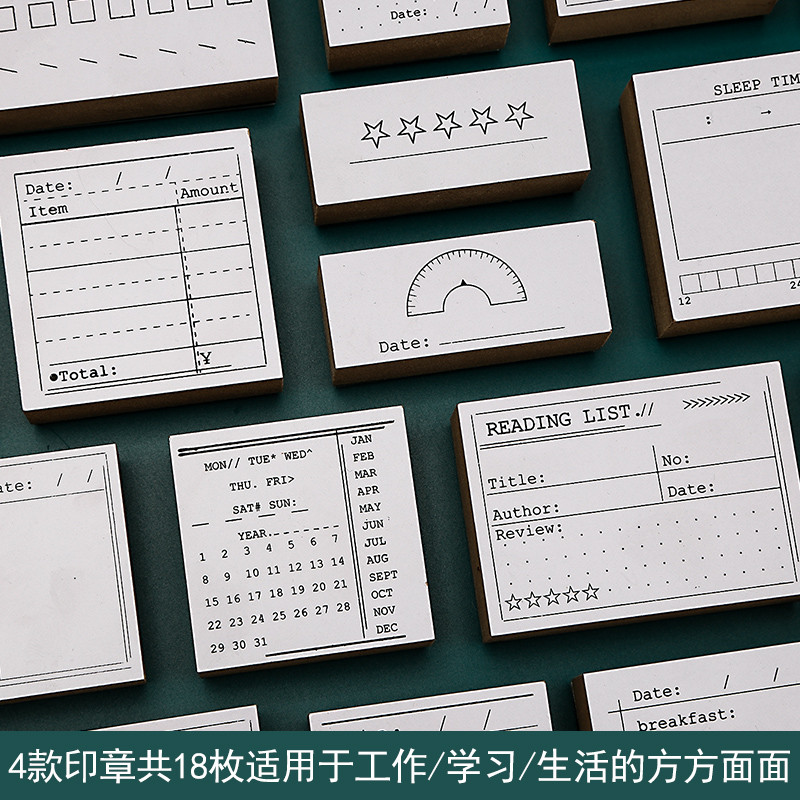 

Handbook function Record/time/daily/challenge DIY wooden rubber stamps for scrapbooking stationery decorative Office Supplie set